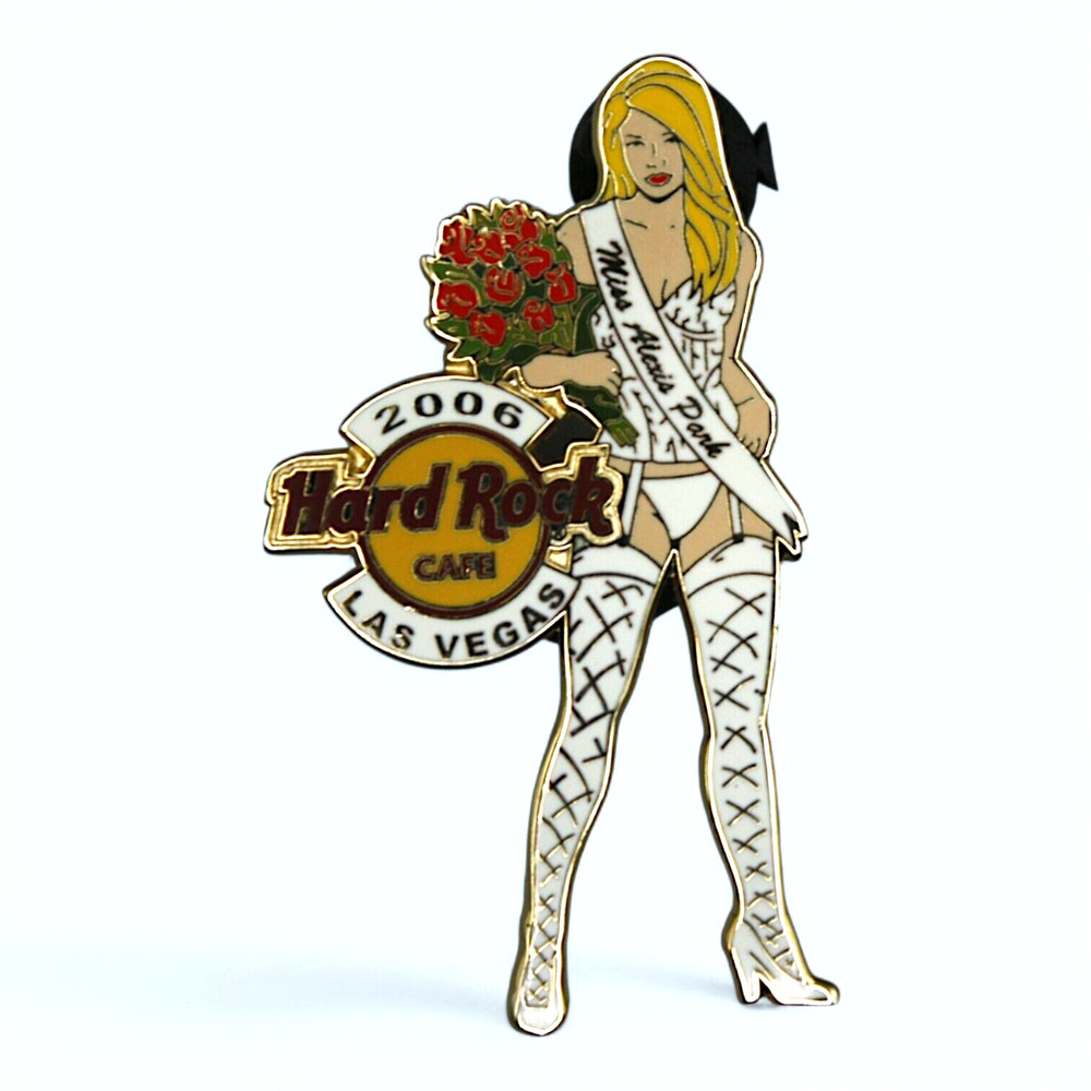 Hard Rock Pin Las Vegas 2006 Pinsanity Miss Alexis Park In Lingerie Rose Bouquet